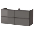 High Gloss Gray Sink Cabinet with 4 Drawers U1291