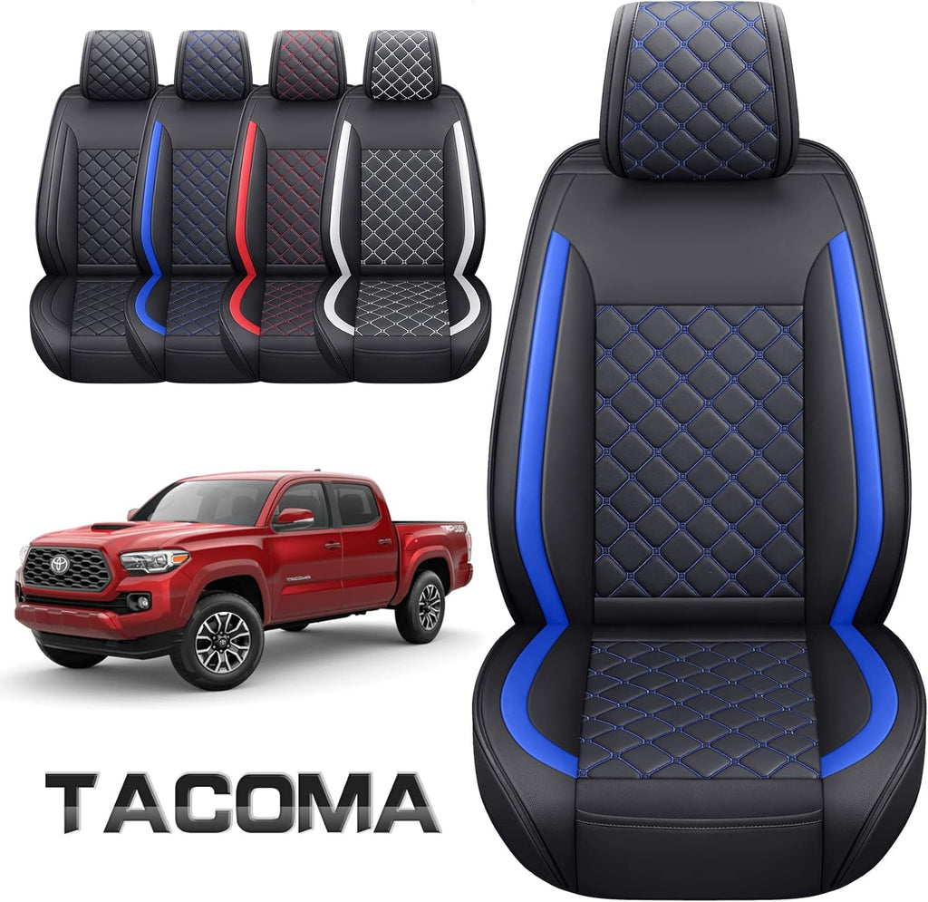 Waterproof Faux Leather Car Seat Covers Full Set Black-White H1986