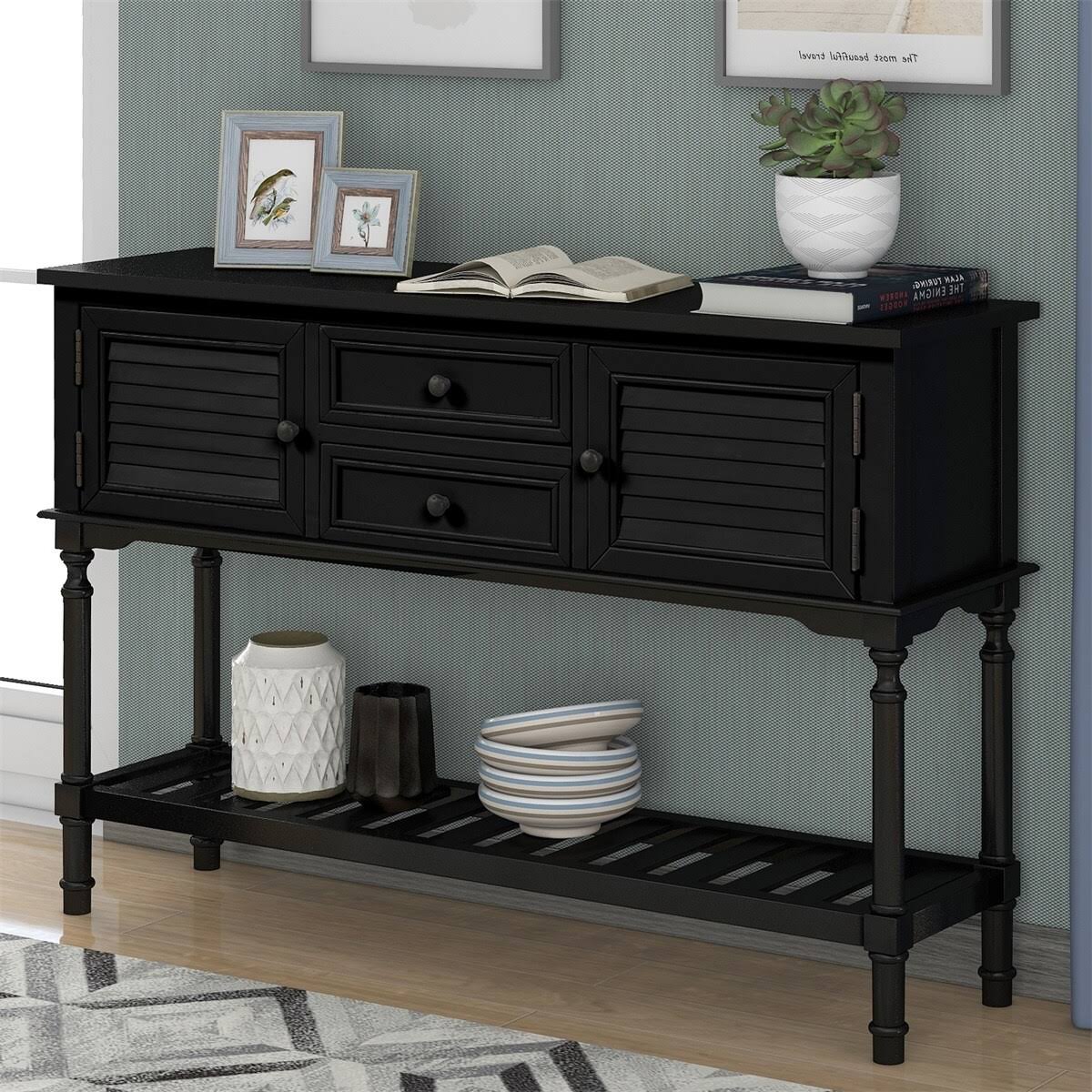 Navy Blue Console Table with 2 Drawers S79488