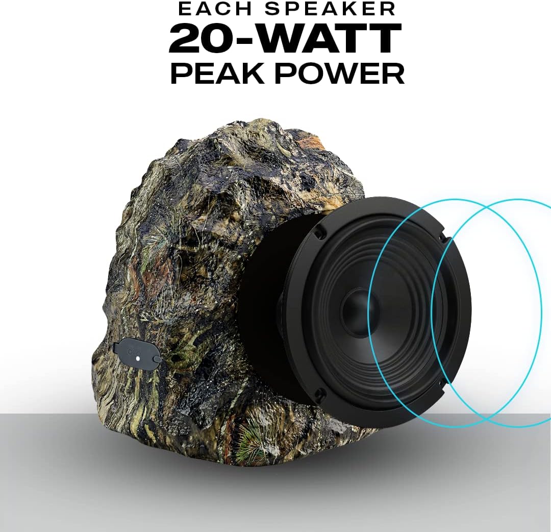 IPX5 Waterproof 20W Outdoor Rock Speakers Pair M2707