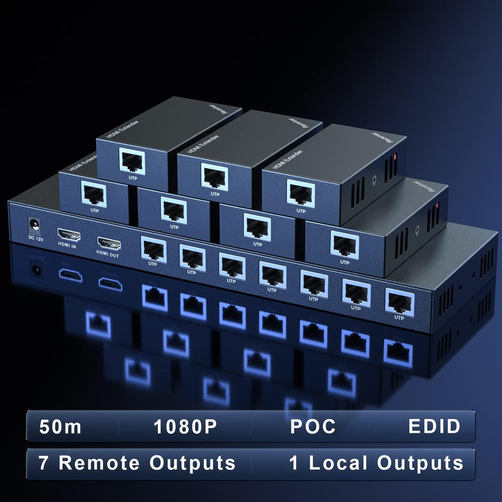 HDMI Extender Splitter 1x7 1080P 50m K65179