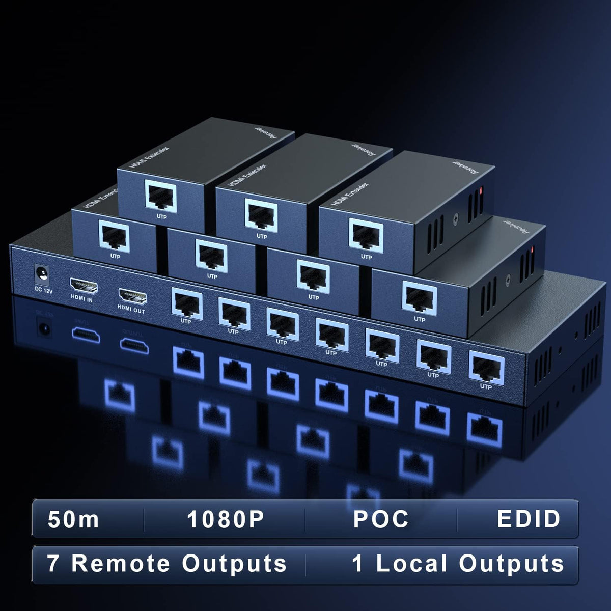 HDMI Extender Splitter 1x7 1080P 50m K65179