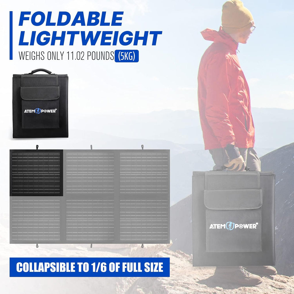 200W Portable Foldable Monocrystalline Solar Panel with 20A MPPT Charger Controller U2204