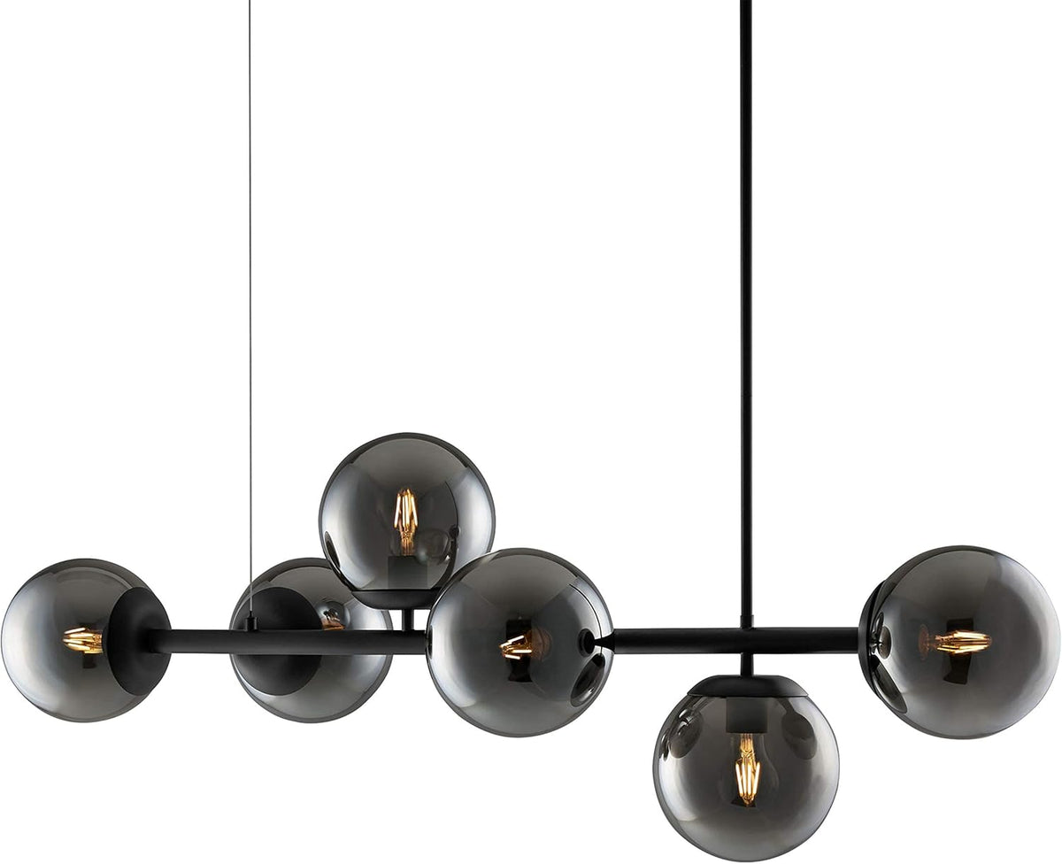 46 inch Satin Brass Frosted Glass Globe Chandelier M940
