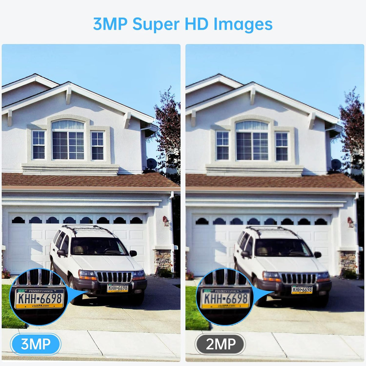 3MP Wireless Security Camera System with 12” Monitor C600