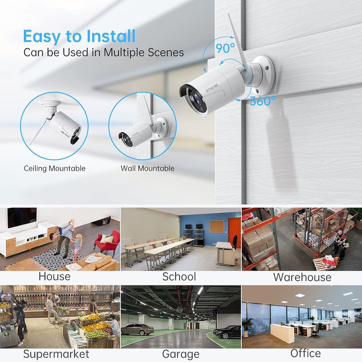 3MP Wireless Security Camera System with 12” Monitor C600