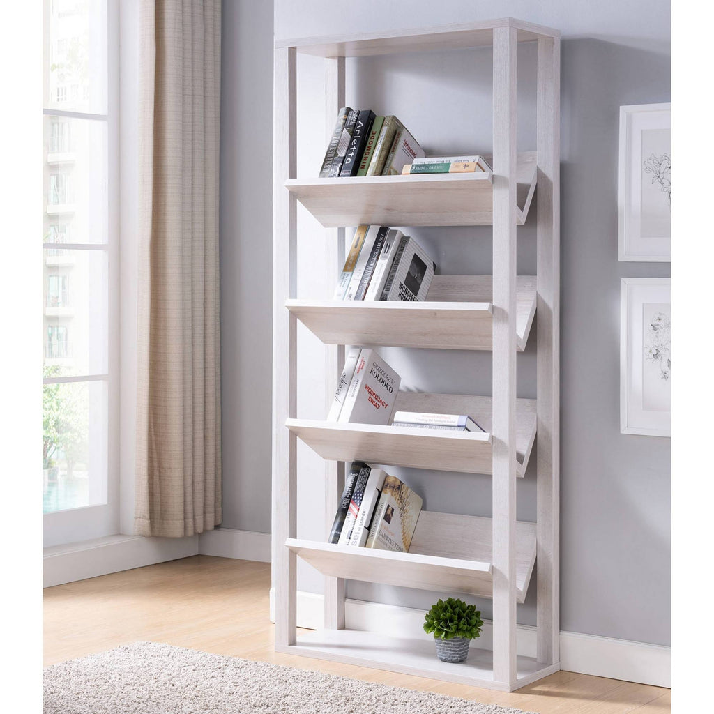 White 6 Shelf Bookshelf V3446