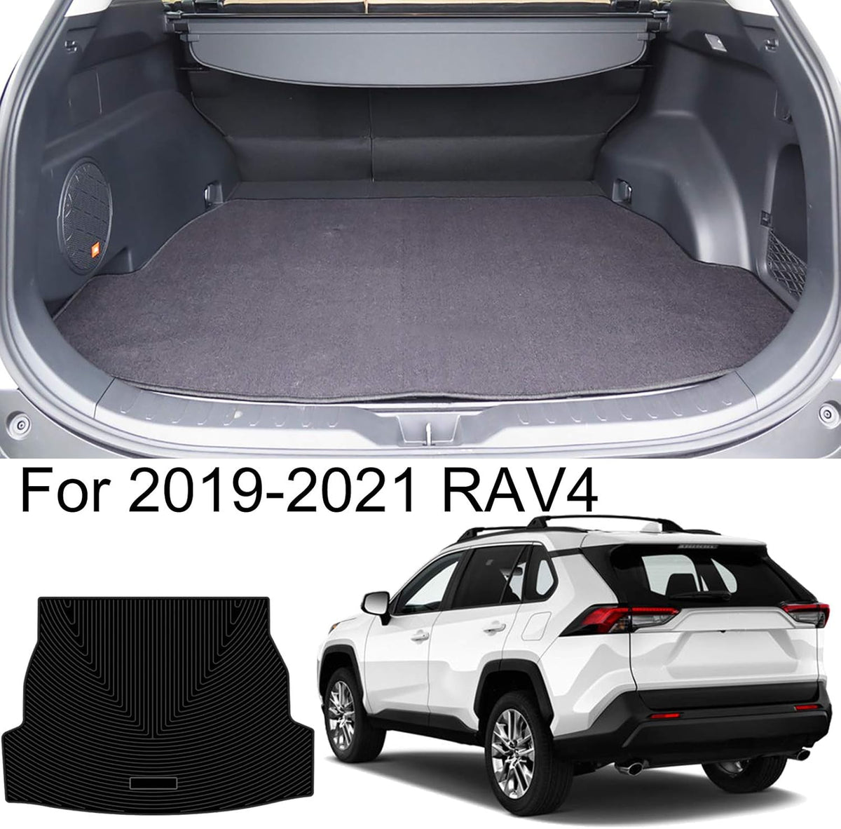 Rubber Cargo Liner Trunk Floor Mat Protector Pack of 2 X990