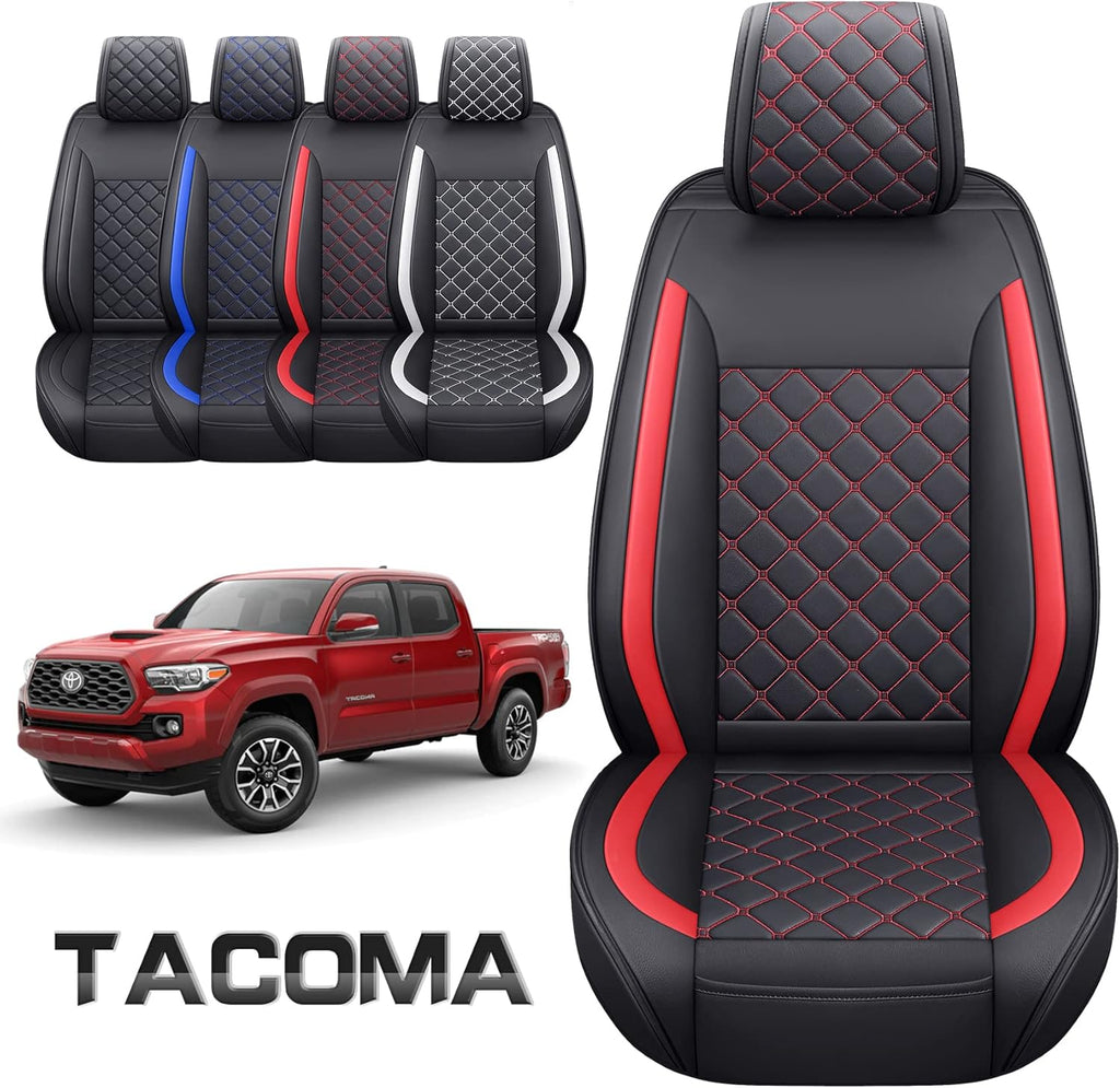 Waterproof Faux Leather Car Seat Covers Full Set Black-White H1986