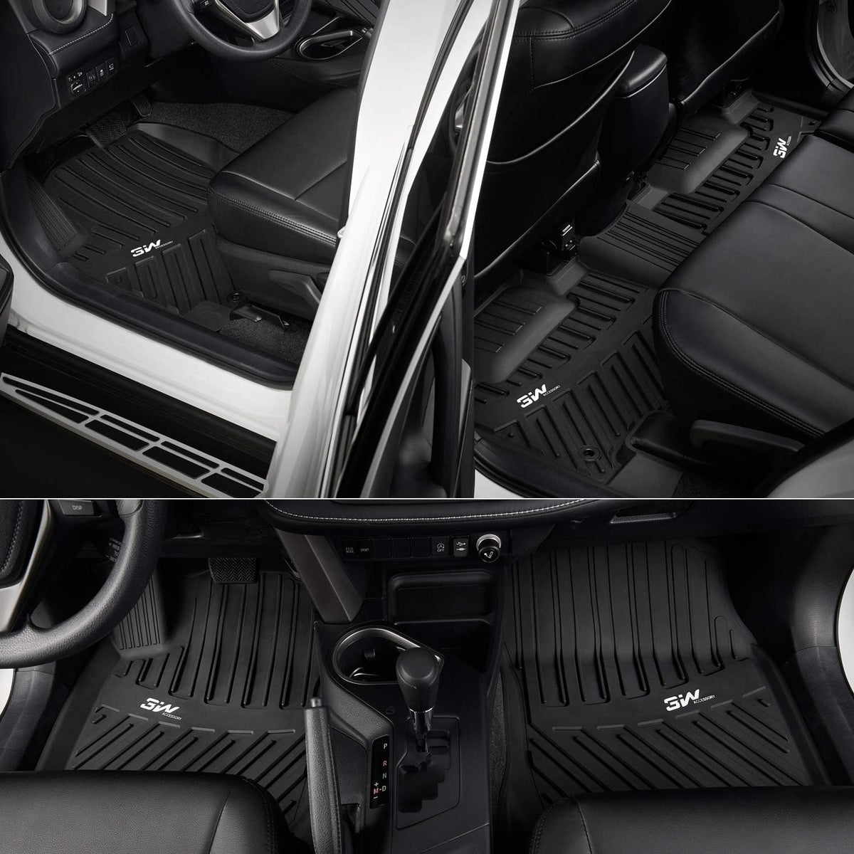 Black TPE All Weather Floor Mats Full Set Q373666