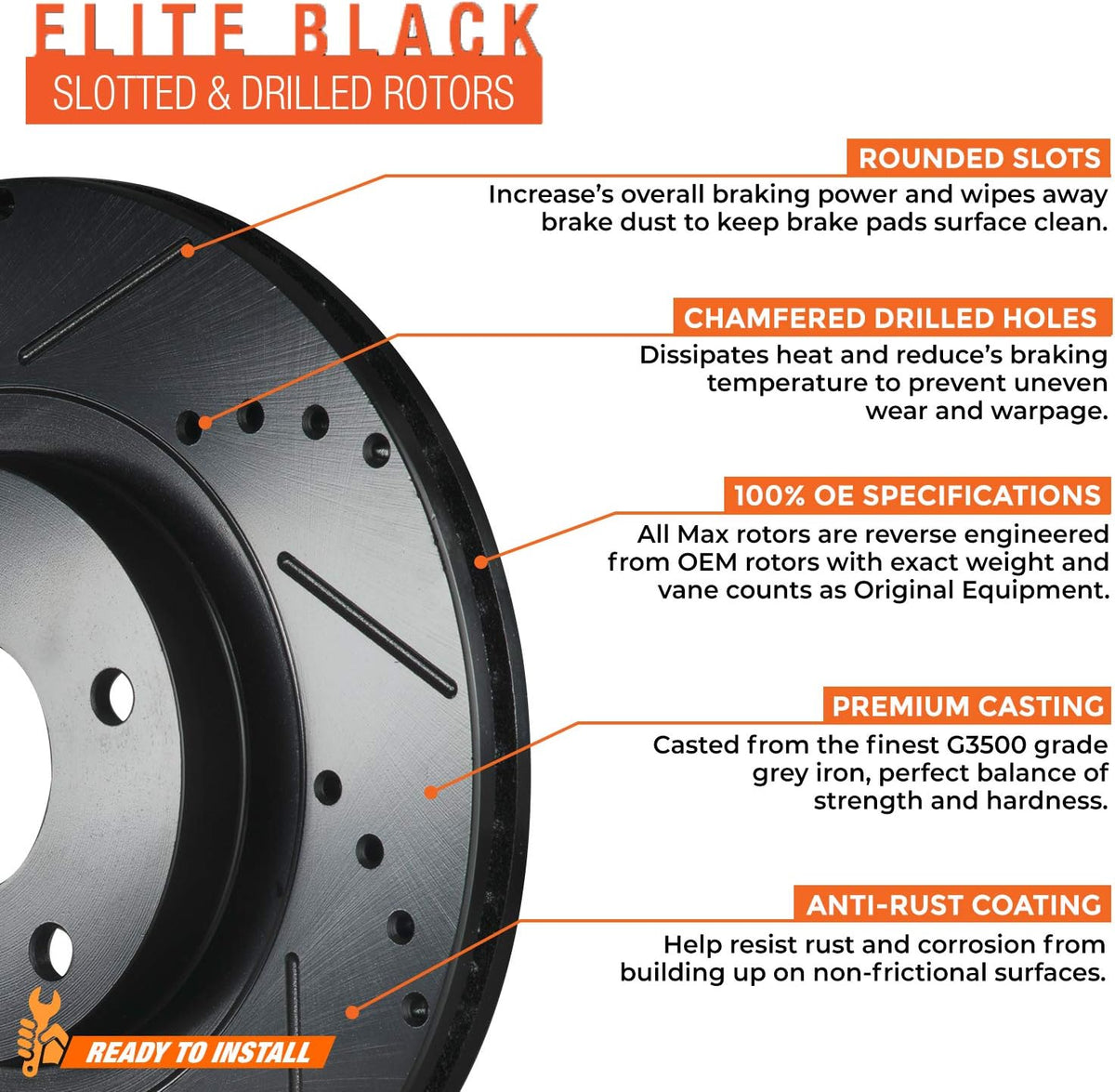 Front and Rear Brake Rotors with Carbon Ceramic Pads D3126