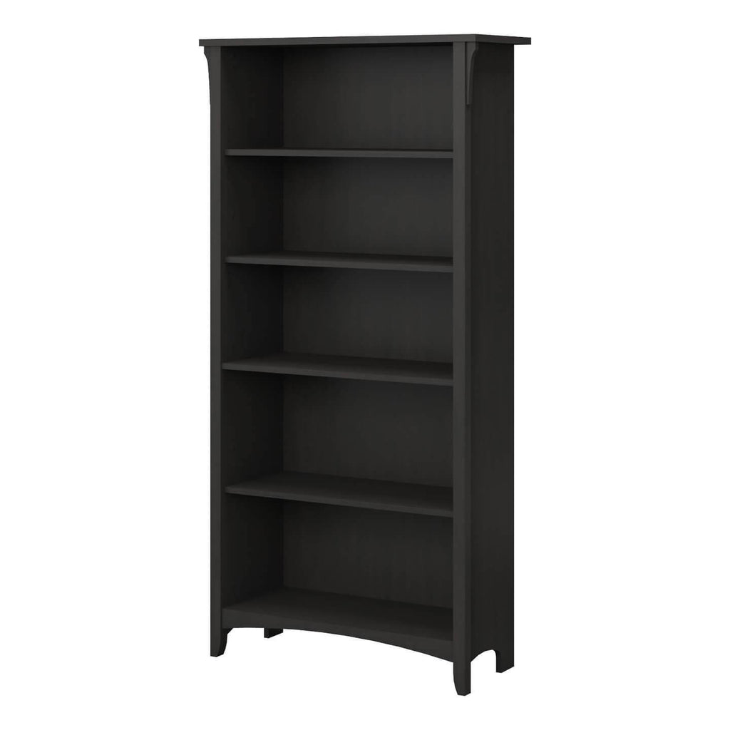 5 Shelf Bookcase Vintage Black Q95009