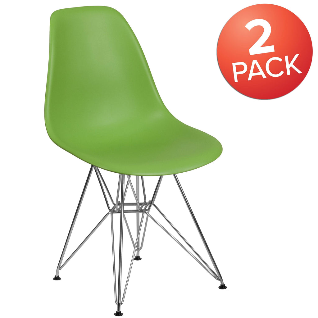 Blue Plastic Chair with Chrome Base N746