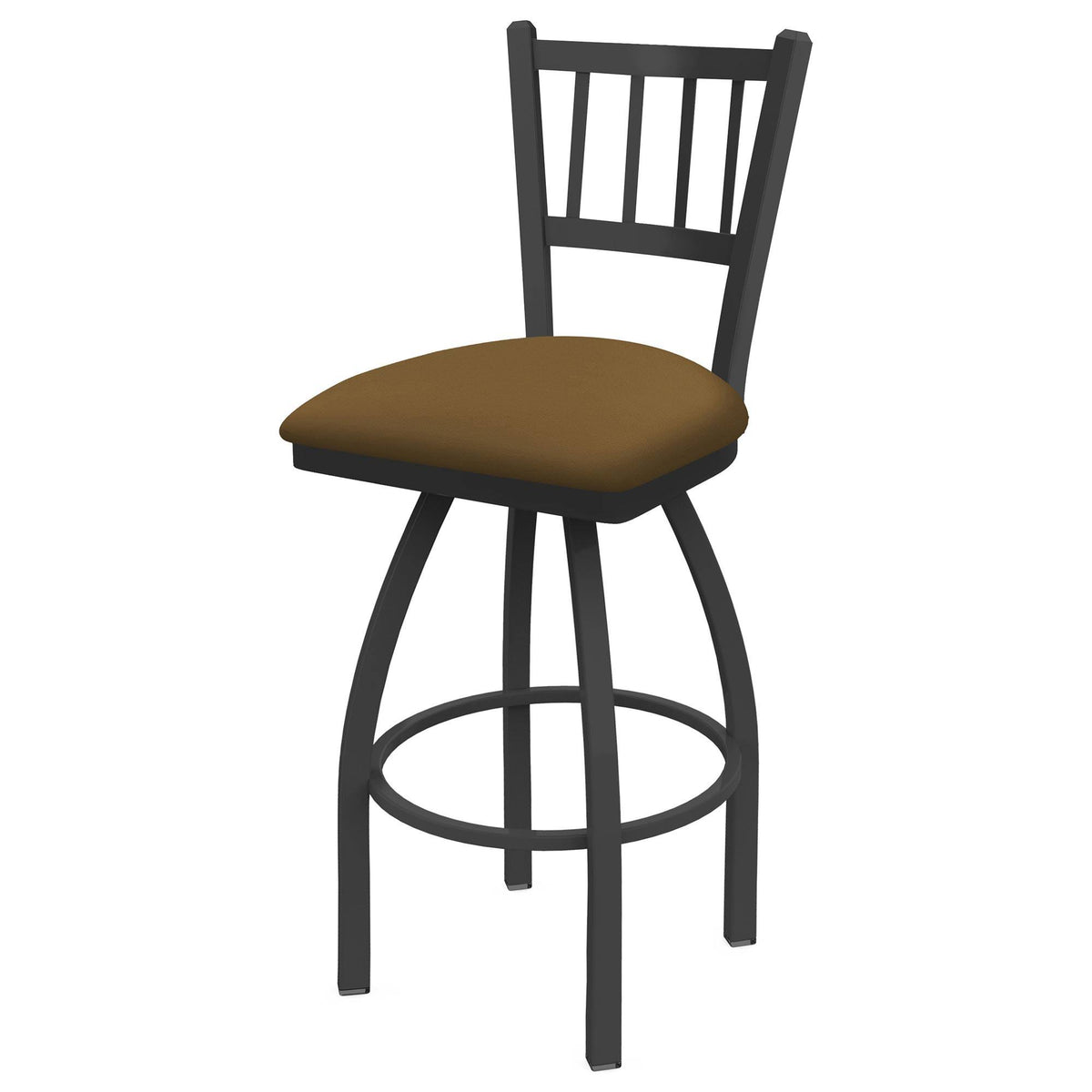 Swivel Bar Stool with Pewter and Canter Saddle Seat Y748649