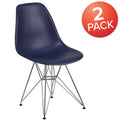Blue Plastic Chair with Chrome Base N746
