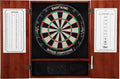 Solid Wood Cabinet & Sisal/Bristle Dartboard Set Q866031