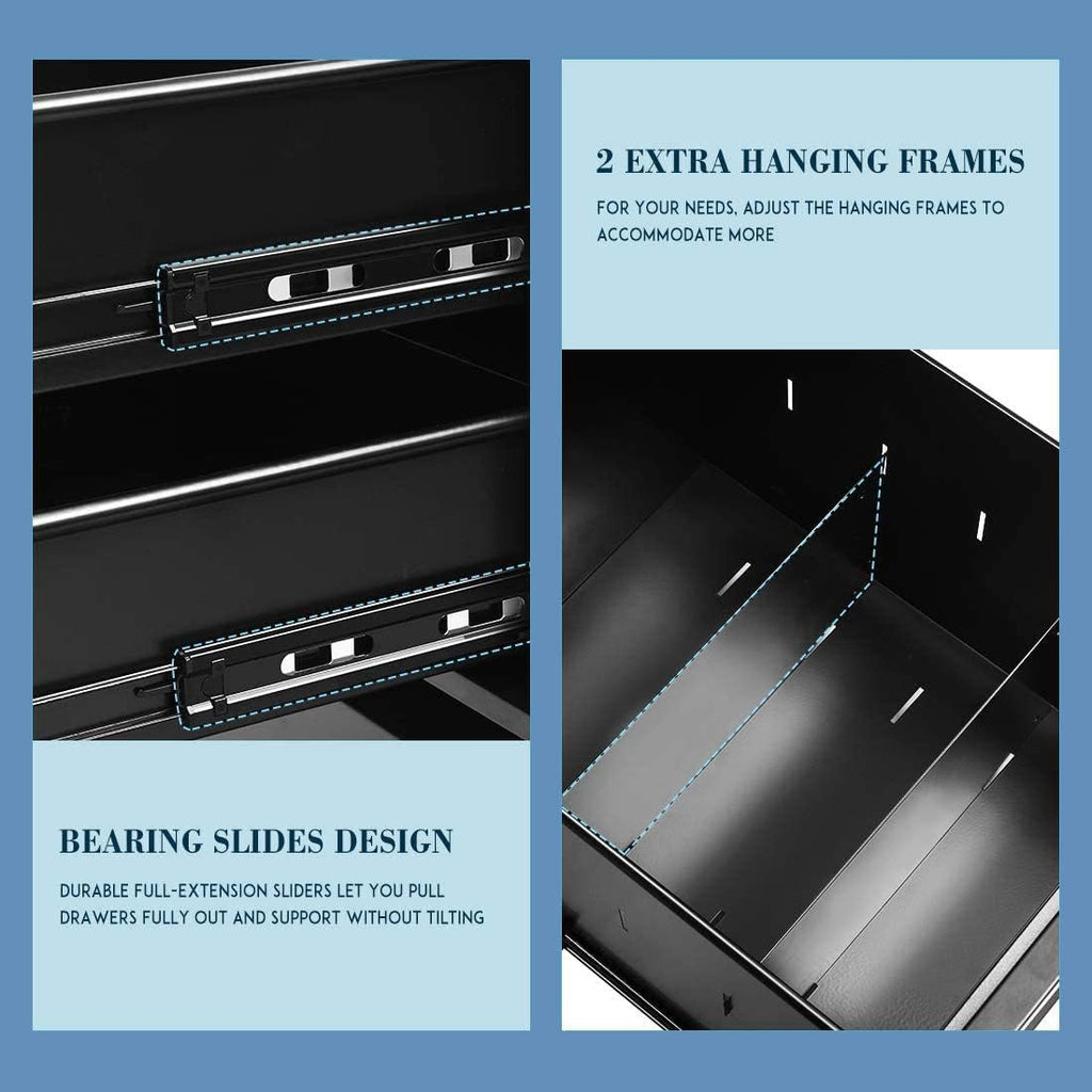 Metal 3 Drawer Mobile Cabinet with Locker L297592