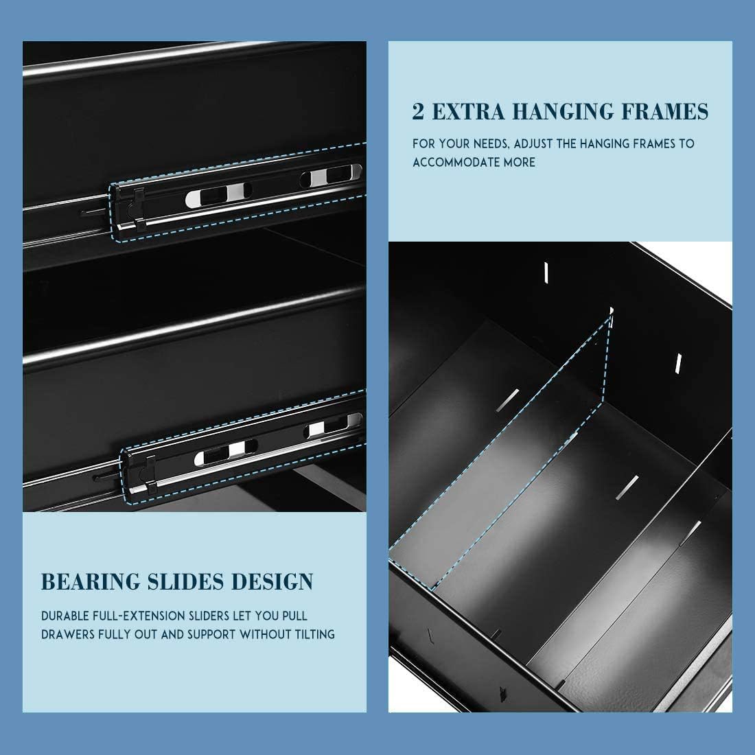 Metal 3 Drawer Mobile Cabinet with Locker L297592