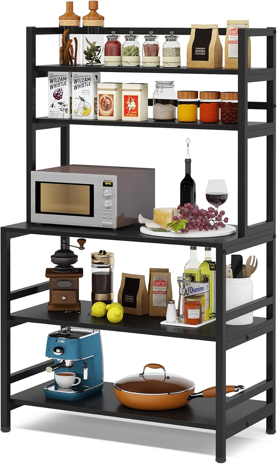 5-Tier Kitchen Bakers Rack with Hutch V6420