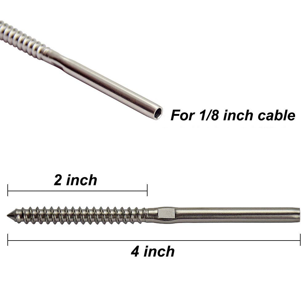 1/8 T316 Stainless Steel Cable Railing Hardware Pack of 2 E70688