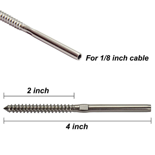 1/8 T316 Stainless Steel Cable Railing Hardware Pack of 2 E70688