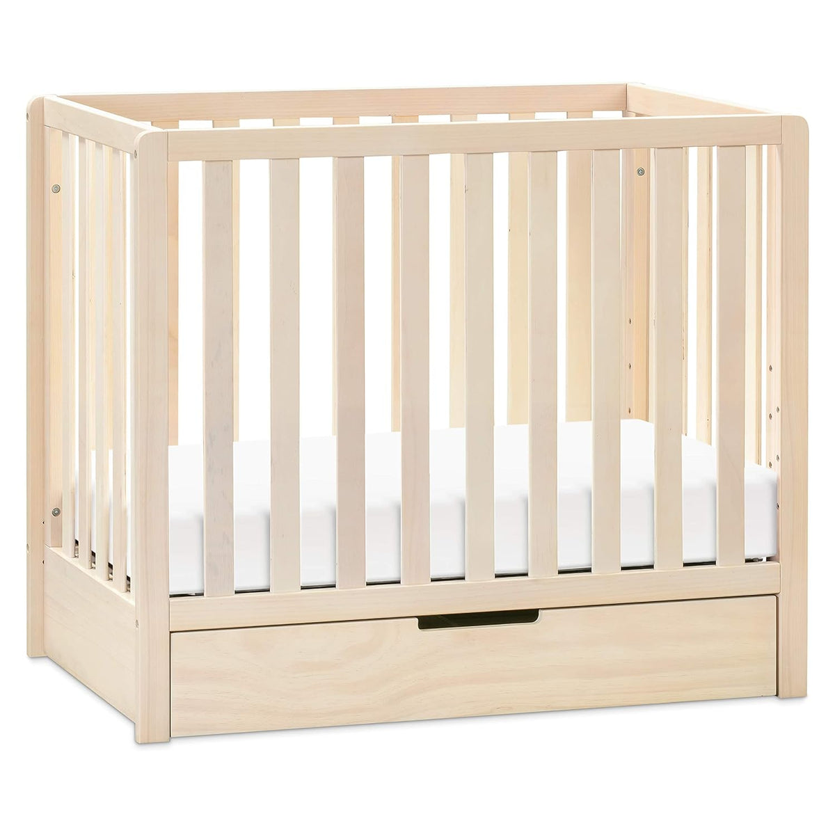 White 4-in-1 Convertible Mini Crib with Trundle Drawer Z441333