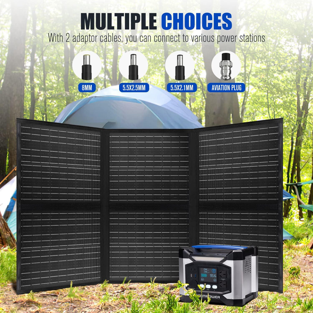 200W Portable Foldable Monocrystalline Solar Panel with 20A MPPT Charger Controller U2204