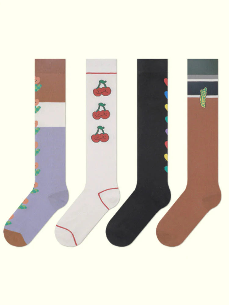 Print Knee-High Socks V729918
