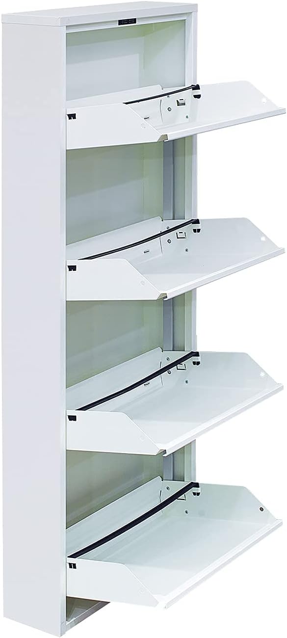 White 3 Tier Shoe Cabinet X565