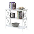 3 Tier White Wood Bookcase Q747