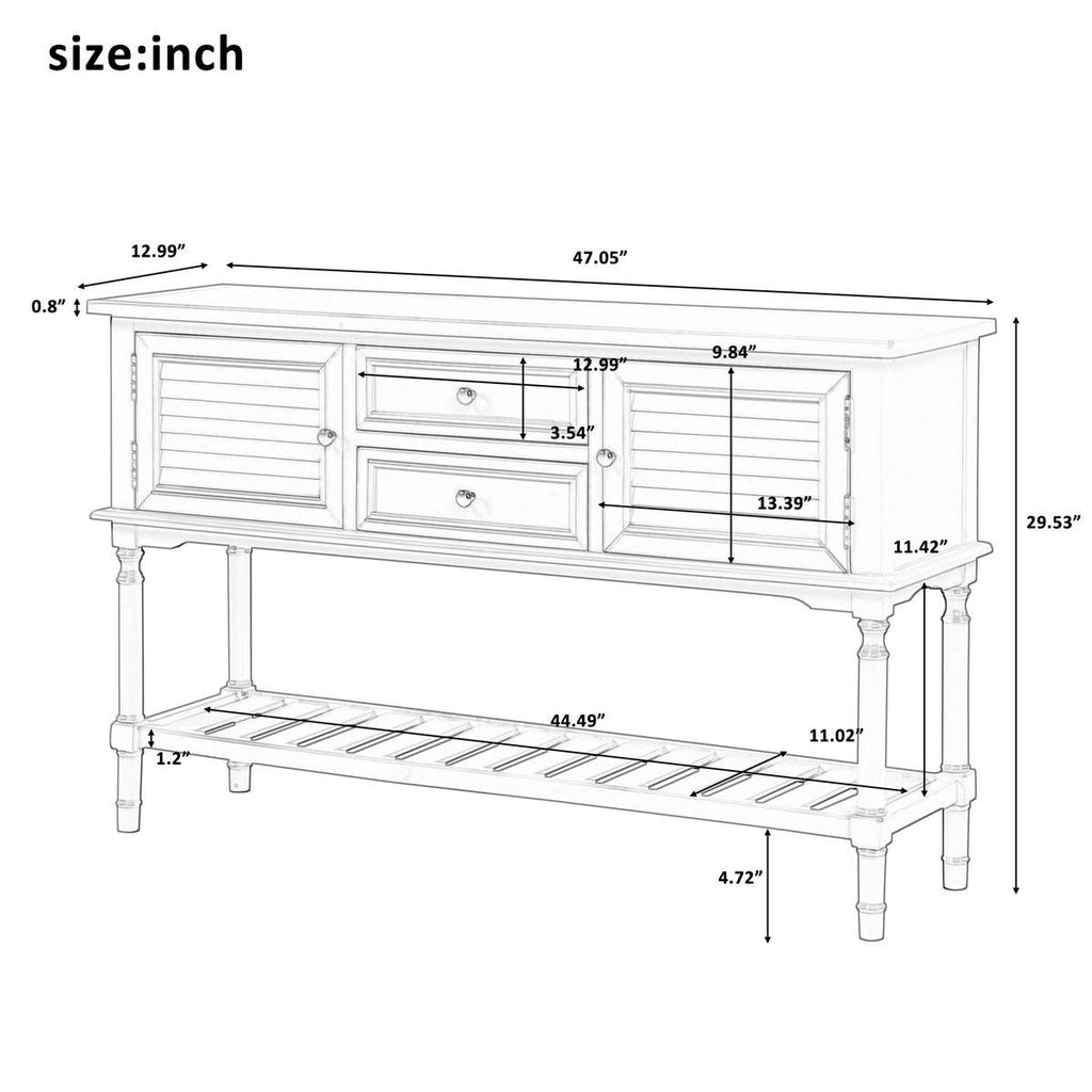 Navy Blue Console Table with 2 Drawers S79488