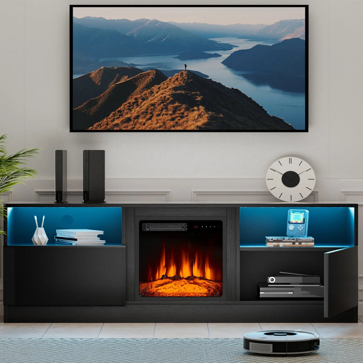 65 Fireplace TV Stand with Electric Fireplace J477094