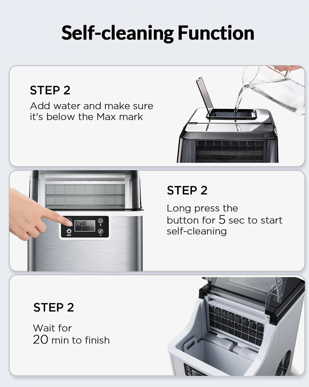 Countertop Ice Maker 45 lbs/day Self-Cleaning Q77283