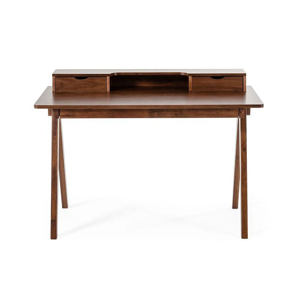 48" Rectangular Solid Wood Office Desk in Walnut Q400206