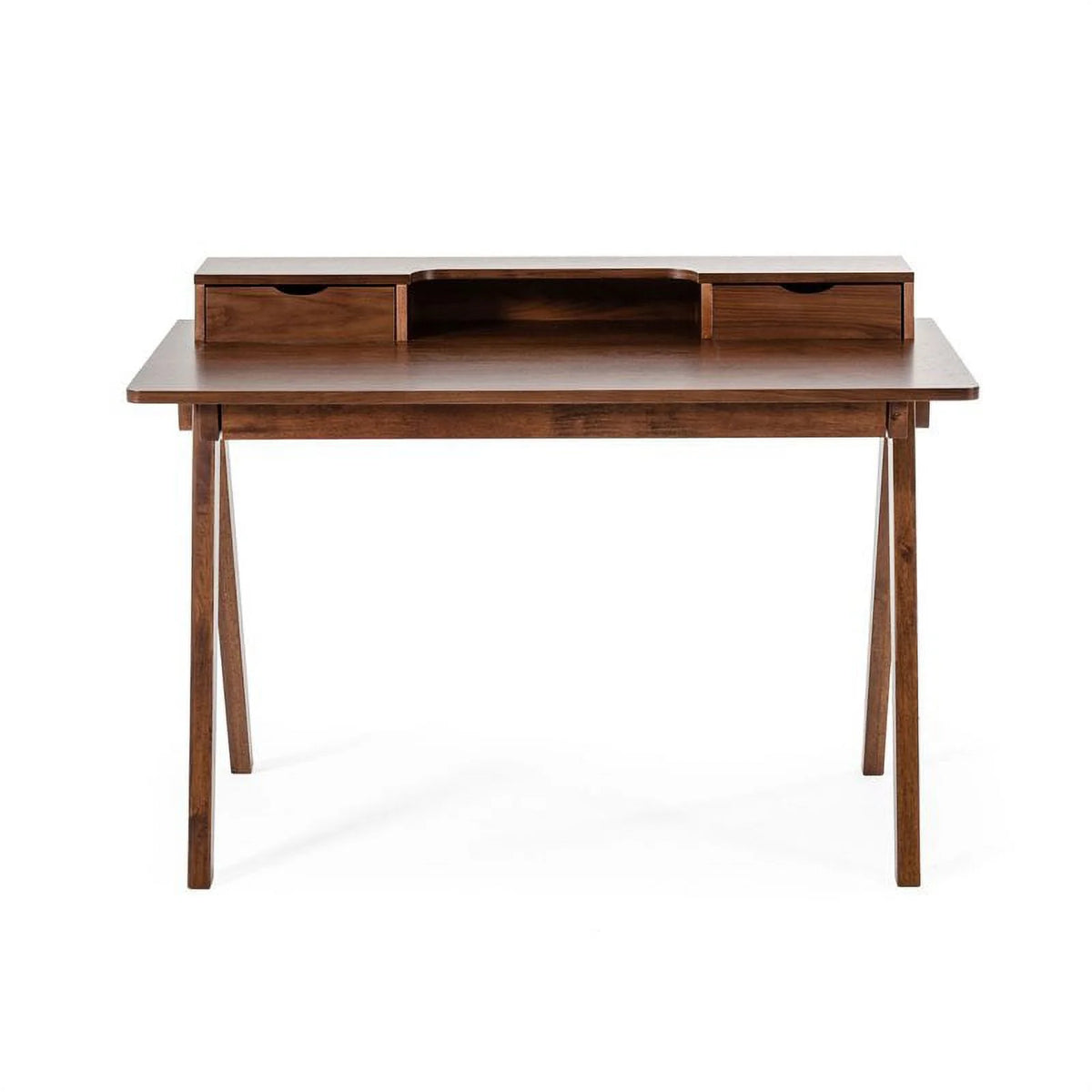 48" Rectangular Solid Wood Office Desk in Walnut Q400206