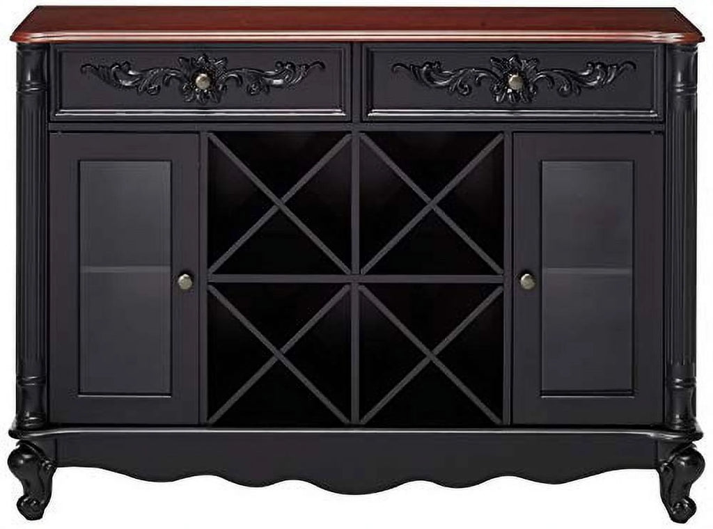 Black Walnut Buffet Server Wine Cabinet Console Table N32846