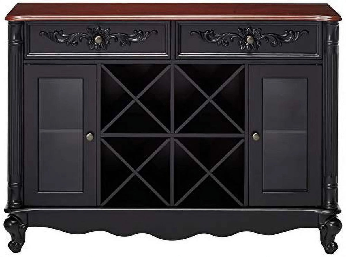 Black Walnut Buffet Server Wine Cabinet Console Table N32846