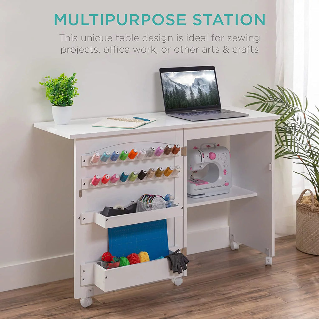 Folding Sewing Table White Y3871