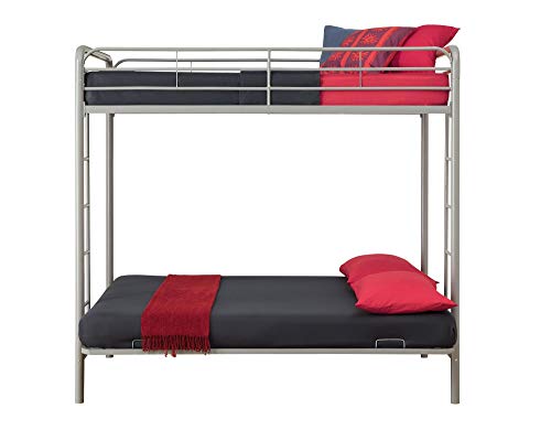 Black Twin-Over-Futon Convertible Couch and Bed with Metal Frame I106