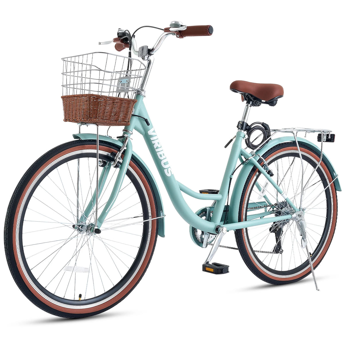 26 Inch 7 Speed Cruiser Bicycle with Basket U263698