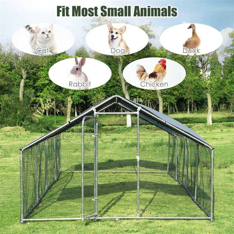 26.2 x 9.5 ft Walk-in Chicken Coop with Roof Cover G369
