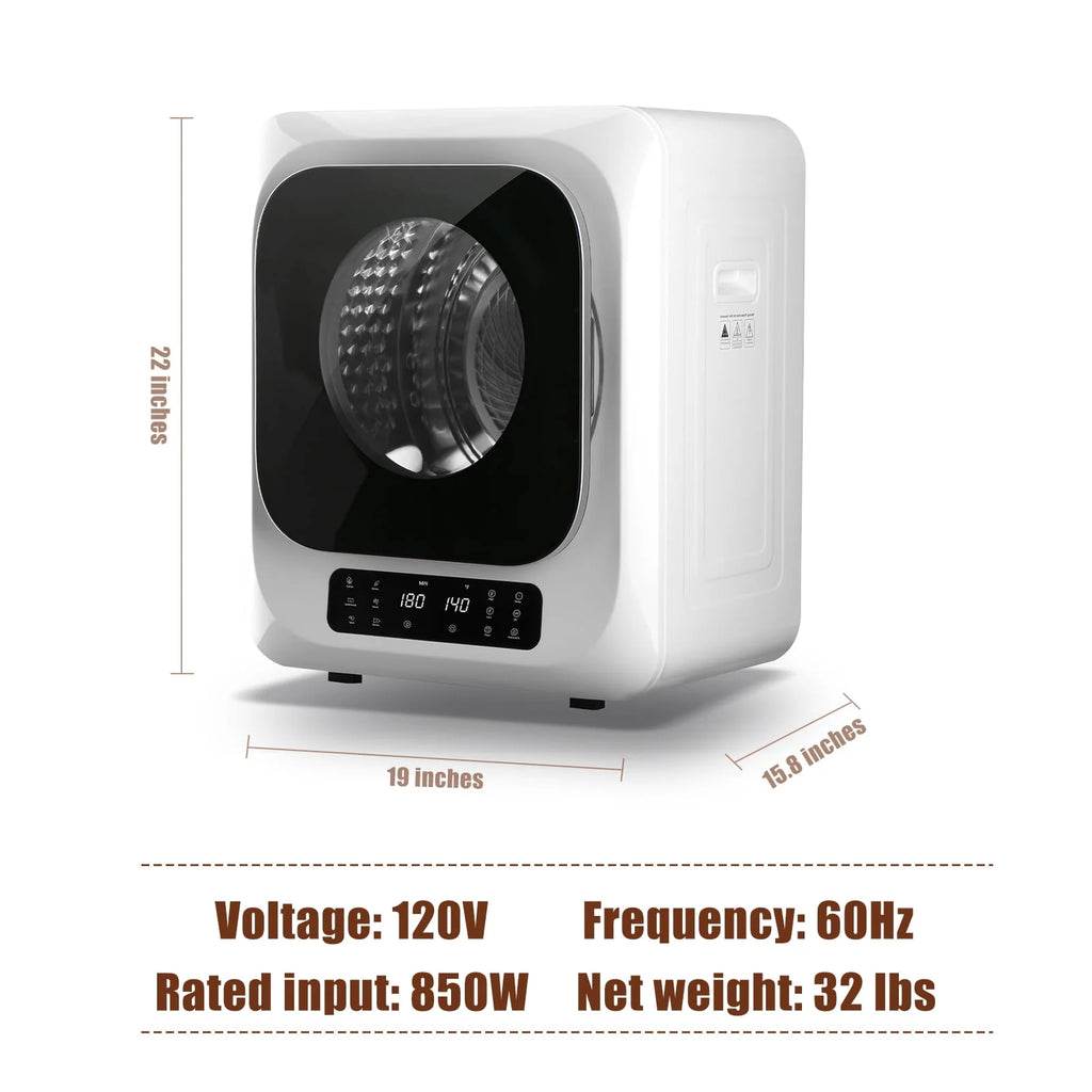 850W 1.6 Cu.ft. Electric Portable Dryer T6108