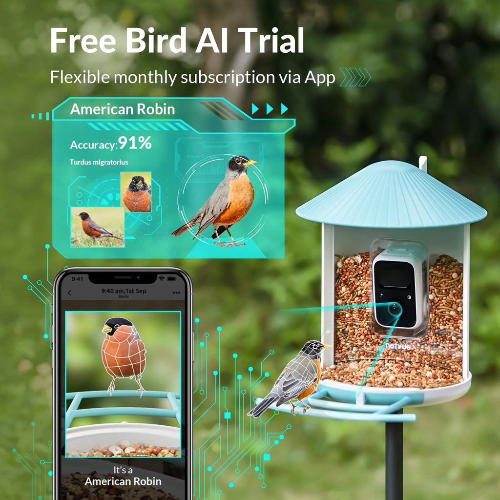 Bird Feeder with Camera, Solar Panel K3052