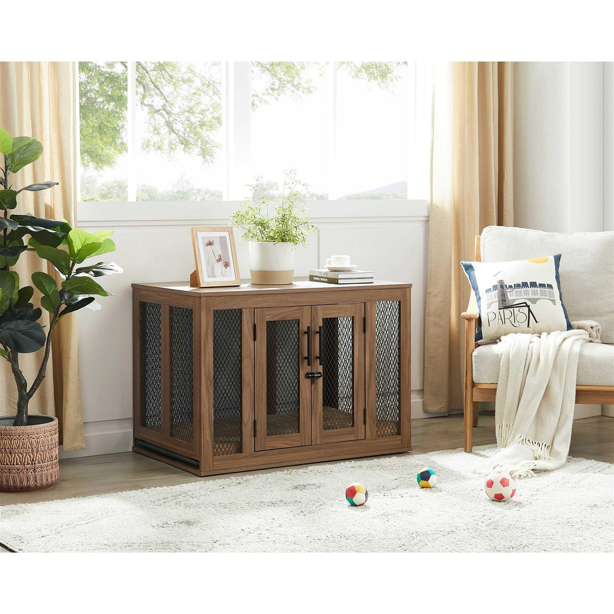 Furniture Style Dog Crate with Tray Q40279