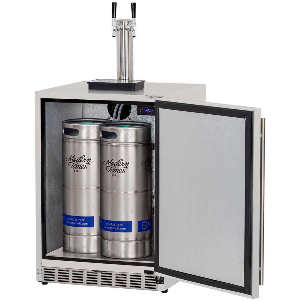 25-Inch 6.6 Cu. Ft. Outdoor Dual Tap Beer Dispenser/Kegerator T595
