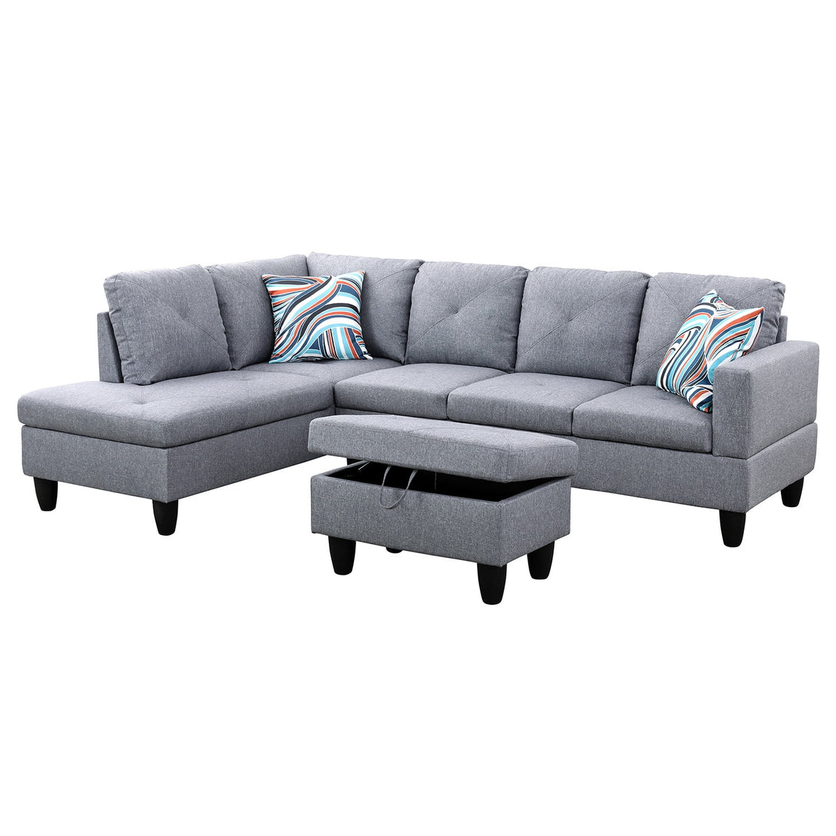 Linen L-Shape Sectional Sofa C815