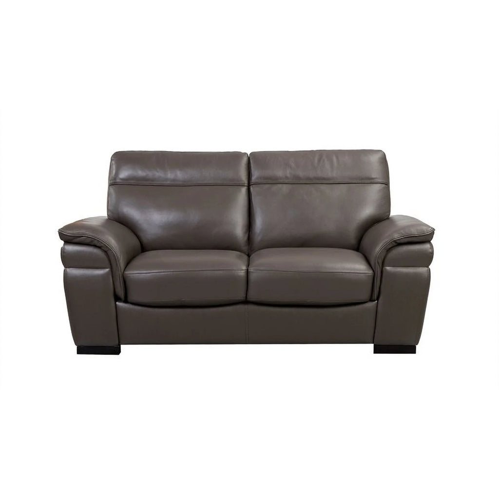 Taupe Italian Leather Loveseat V47690