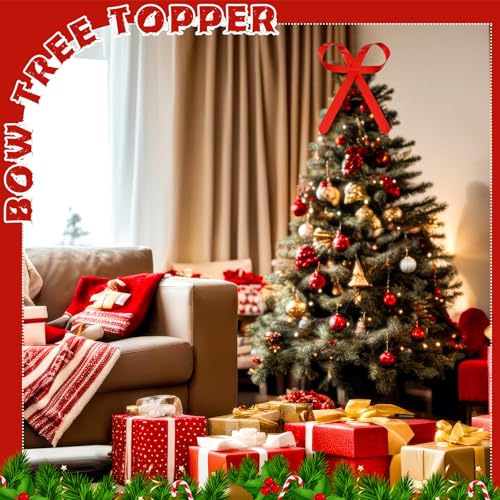 Large Christmas Metal Bow Tree Topper with Clip I2919