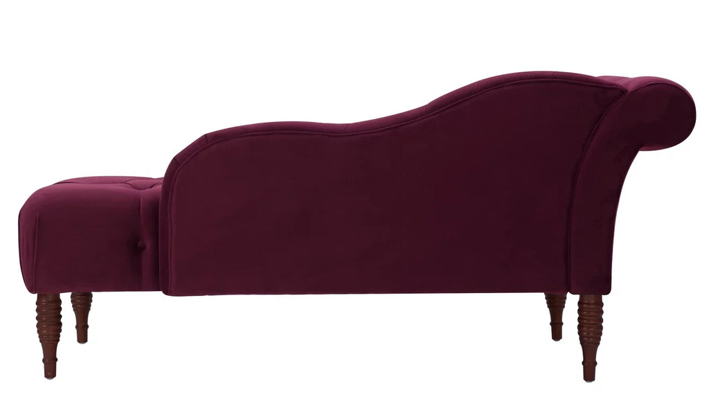 Burgundy Tufted Roll Arm Chaise Lounge J69068