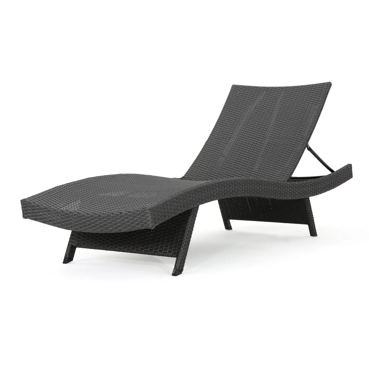 Grey Wicker Adjustable Chaise Lounge Set of 2 Y904